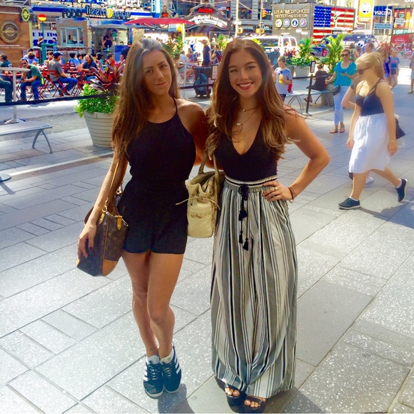 WIDE LEG PANTS TROUSERS STRIPED ARITZIA CLUB MONACO HELLO MOLLY OUTKAST TIGER - Picture 2 of 5